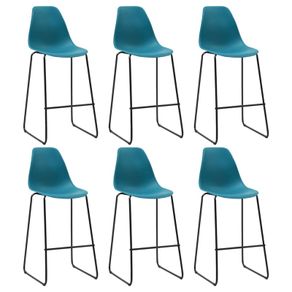 Bar Chairs 6 pcs Turquoise Plastic