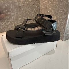 Black Croc Chunky Sports Sandals from Krush. Size UK 5 / EU 38