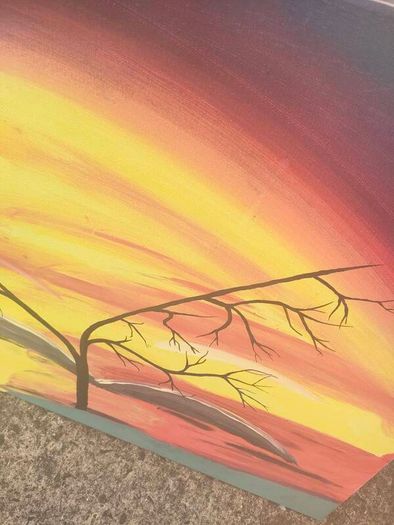 XL Acrylic Sunrise on stretched canvas