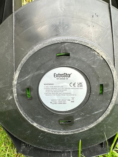ExtraStar 13A Electrical Extension Reel, 4 Sockets Cable Reel with Winding Handle 1100W/3120W Thermal Cut Out, Heavy-Duty 10M Extension Lead - Green