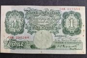 1934 Bank of England One pound 1, Peppiatt Prefix "54K" banknote