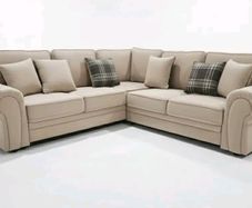 Verona Beige Fabric Fullback Cushions Sofa