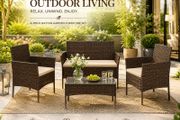 Balcony Garden Furniture Set PE Polyrattan Lounge Set Patio Furniture