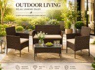main image for ad Balcony Garden Furniture Set PE Polyrattan Lounge Set Patio Furniture