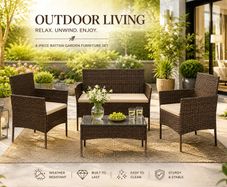 Balcony Garden Furniture Set PE Polyrattan Lounge Set Patio Furniture