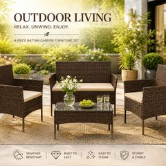 Balcony Garden Furniture Set PE Polyrattan Lounge Set Patio Furniture