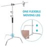 21710 Stainless Steel Heavy Duty C-Stand with Hold Arm and Grip Head Image 3