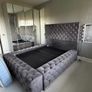 Gorgeous Oversized Grey Chesterfield-style Double Bed Frame For Sale! Image 4
