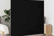 3 Panel Upgraded Room Divider Folding Privacy Screen, Freestanding Partition with Lockable Wheels, Room Separation for Home Office Bedroom, 262cm (W) x 183cm (H), Black