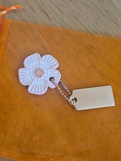 Coach Bag Charms/Tags /Rose Gold & Pink Flower/NEW