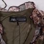 Zara Green Brown Earth Tone Patchwork Floral Long Sleeve Boho Tunic Mini Dress Size L Image 2