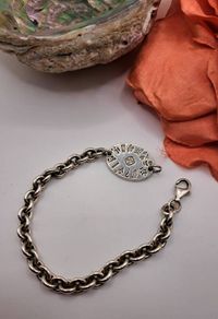 sterling silver oval history of Ireland  bracelet 1970's