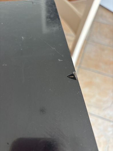two IKEA black LACK shelves