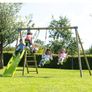 Wooden Swing Set with Wave Slide Image 4
