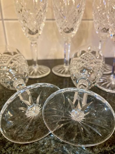 Six Waterford Crystal Araglin Wine Glasses