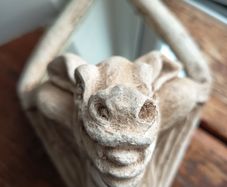 Gothic-style Gargoyle wall decor diamond-shaped mirror framed