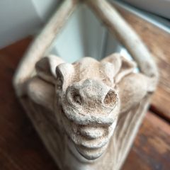Gothic-style Gargoyle wall decor diamond-shaped mirror framed