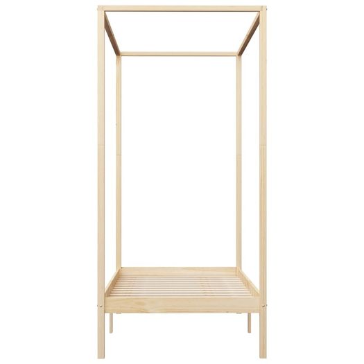Canopy Bed Frame Solid Pine Wood 90x200 cm