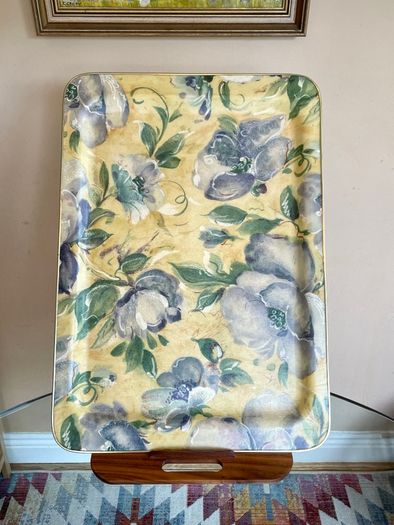 Retro Arnold Designs Floral Fiberglass Large Tray