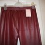 Wet look style Burgundy leggings size M/L BNWT Image 4