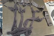 Two pair of suspender tights