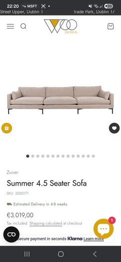 Woo Design 4.5 seater Zuiver Summer Sofa plus Hocker