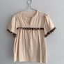 Pre Owned Scalloped Leopard Trim Smock Top Image 3