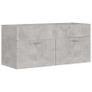 Sink Cabinet with Built-in Basin Concrete Grey Chipboard Image 5