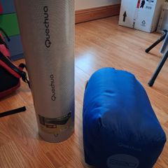 Camping roll mat and sleeping bag Quechua