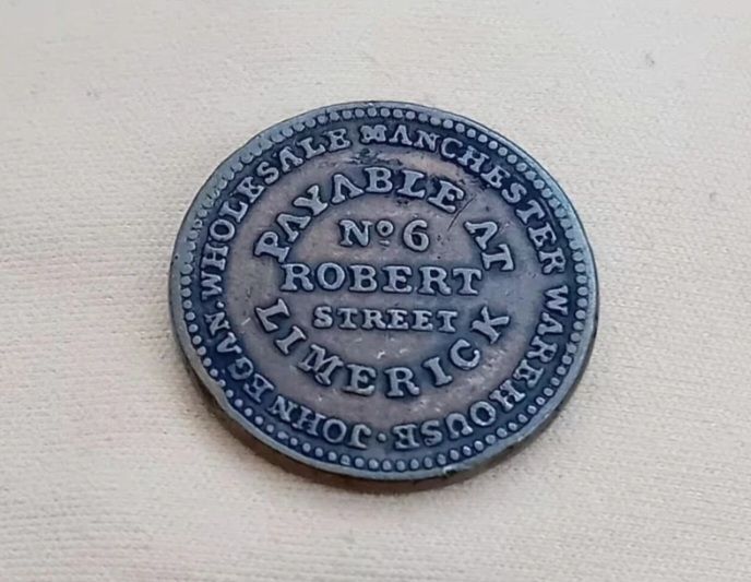 1832 John Egan Limerick Farthing Token | Irish Merchant Trade Coin