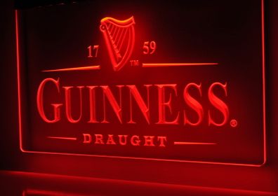 Guinness Neon Light Sign Lamp Gift Crest Decor