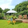 Children's Outdoor Furniture, Garden Picnic Table with Parasol & Benches, Sand & Water Play, 165x128cm, Brown Image 2