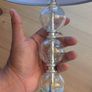 Matching Pair of Argos Bedside Table Lamps  Stacked Crackle Glass & Chrome Image 2