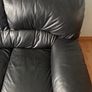 2 Seater Leather Look Black Sofa Image 5