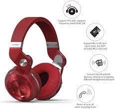 BLUEDIO Wireless Bluetooth 4.1 Headphones with Mic Red