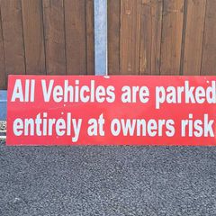 Car parl warning sign