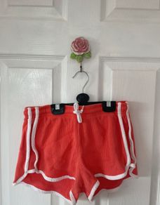 Salmon/coral cotton shorts