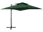 Cantilever Umbrella with Double Top 250x250 cm Green