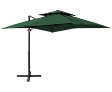 Cantilever Umbrella with Double Top 250x250 cm Green