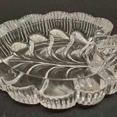 Art Glass Leaf Dish Trinket Bowl