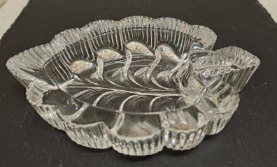 Art Glass Leaf Dish Trinket Bowl