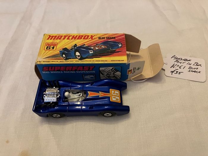 Matchbox 61. Blue shark. Mint in box