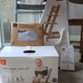 Stokke Tripp Trapp: Storm Grey Chair Babyset: Storm Grey Babyset Cushion: Nordic Grey Cushion Harness: Beige Harness Newborn Set: Grey Newborn Set Tray: White Tray Image 2