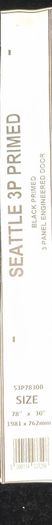 One Door  Brand New Seattle 3-Panel Black Solid Interior Door