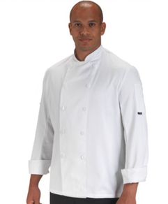 Dennys Long Sleeve White Jacket With Sewn-On Buttons