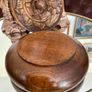 Vintage French Hand Carved Round Lidded Wooden Box Jewellery Box Image 5