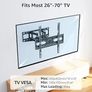 TV Wall Bracket for Most 26-70 Inch LED, LCD, OLED Flat & Curved TV, Full Motion TV Mount with Swivels Tilts Extends Double Arm Holds up to 45kg, Max VESA 400x400mm Image 3