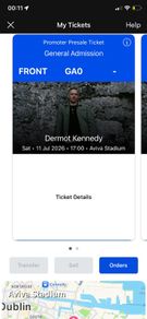 2 Dermot Kennedy Standing Tickets Saturday 11th July