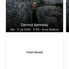 2 Dermot Kennedy Standing Tickets Saturday 11th July