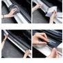 4pcs Carbon Fiber Anti Scratch Scuff Pedal Car Door Sill Protector Stickers For Mercedes Benz AMG W124 W202 W203 W204 W210 W211 Image 4